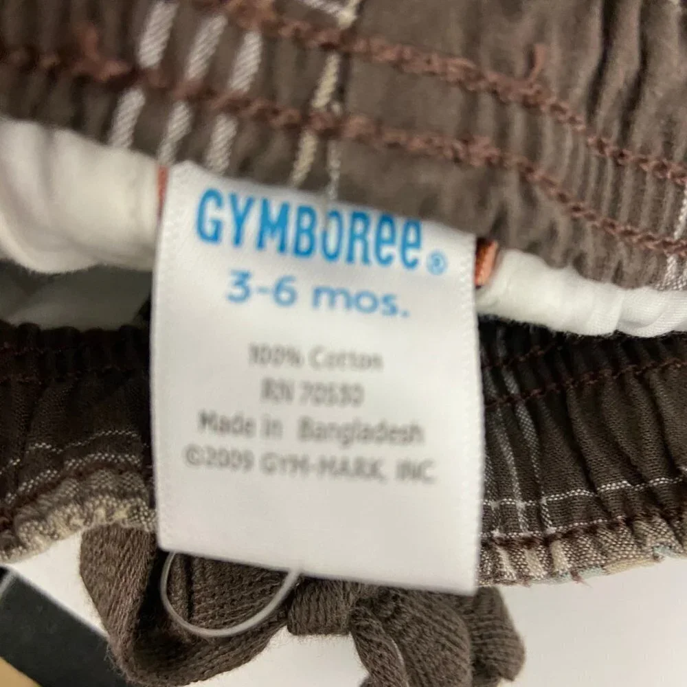 Gymboree Boys Plaid‎ Cargo Shorts 3-6M NWT
